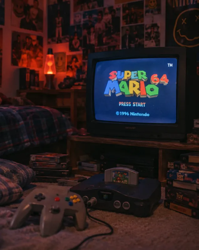 1990s gaming room nostalgia